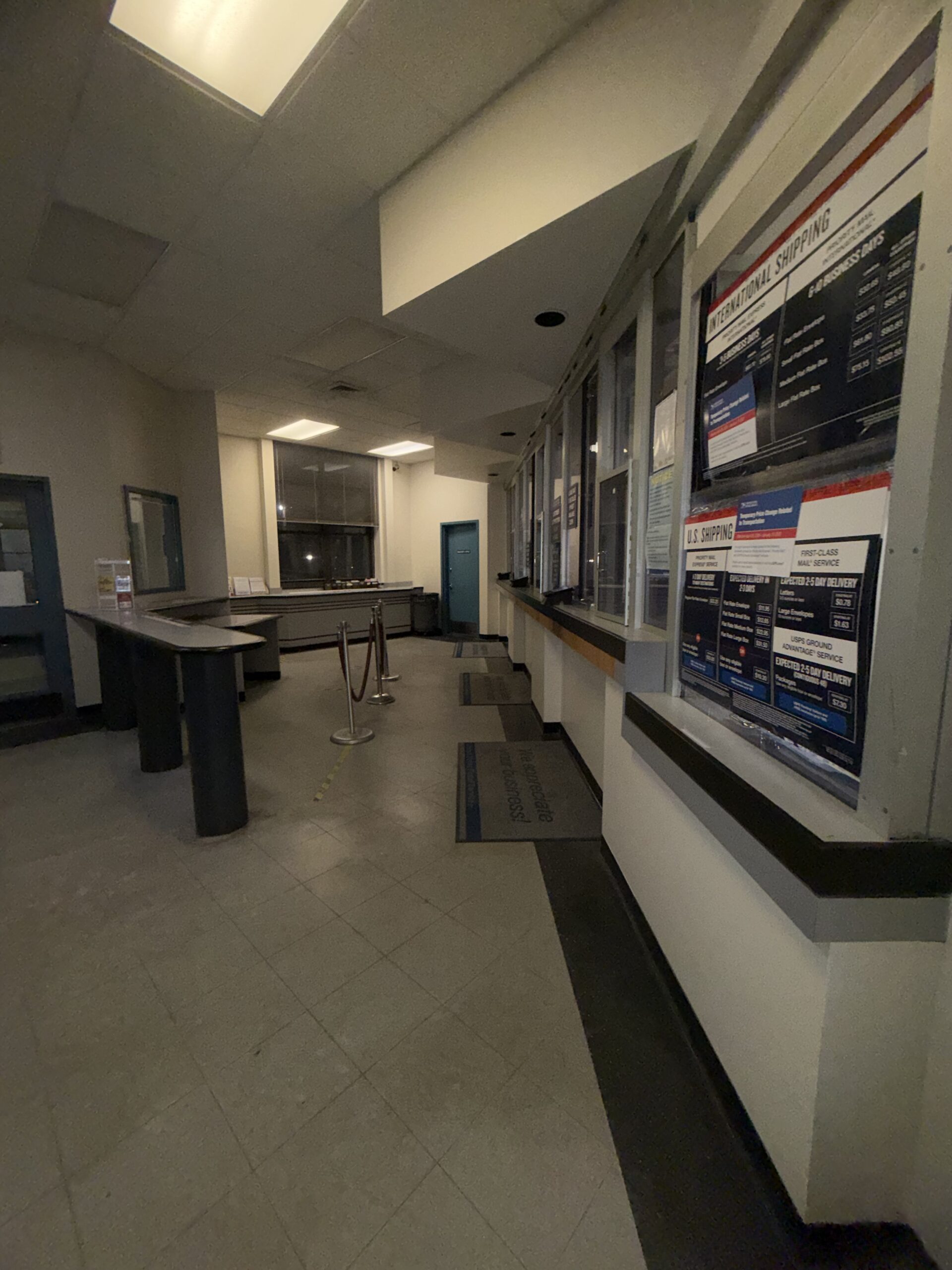 USPS retail lobby interior after commercial repaint by GCMM